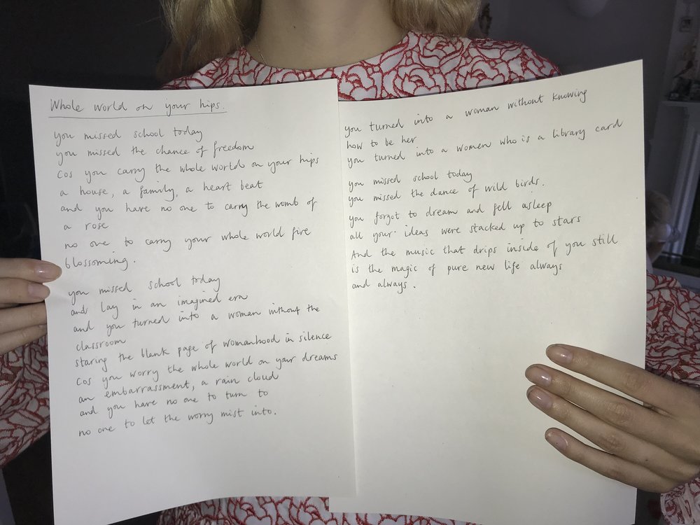 Poem by Greta Bellamacina in support of End Period Poverty #Always #RedBoxProject